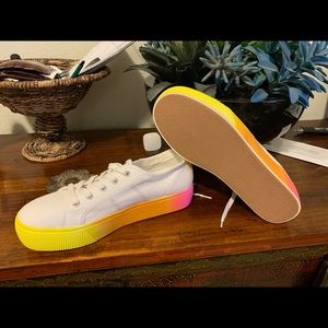 Steve Madden platform ombré neon white sneakers